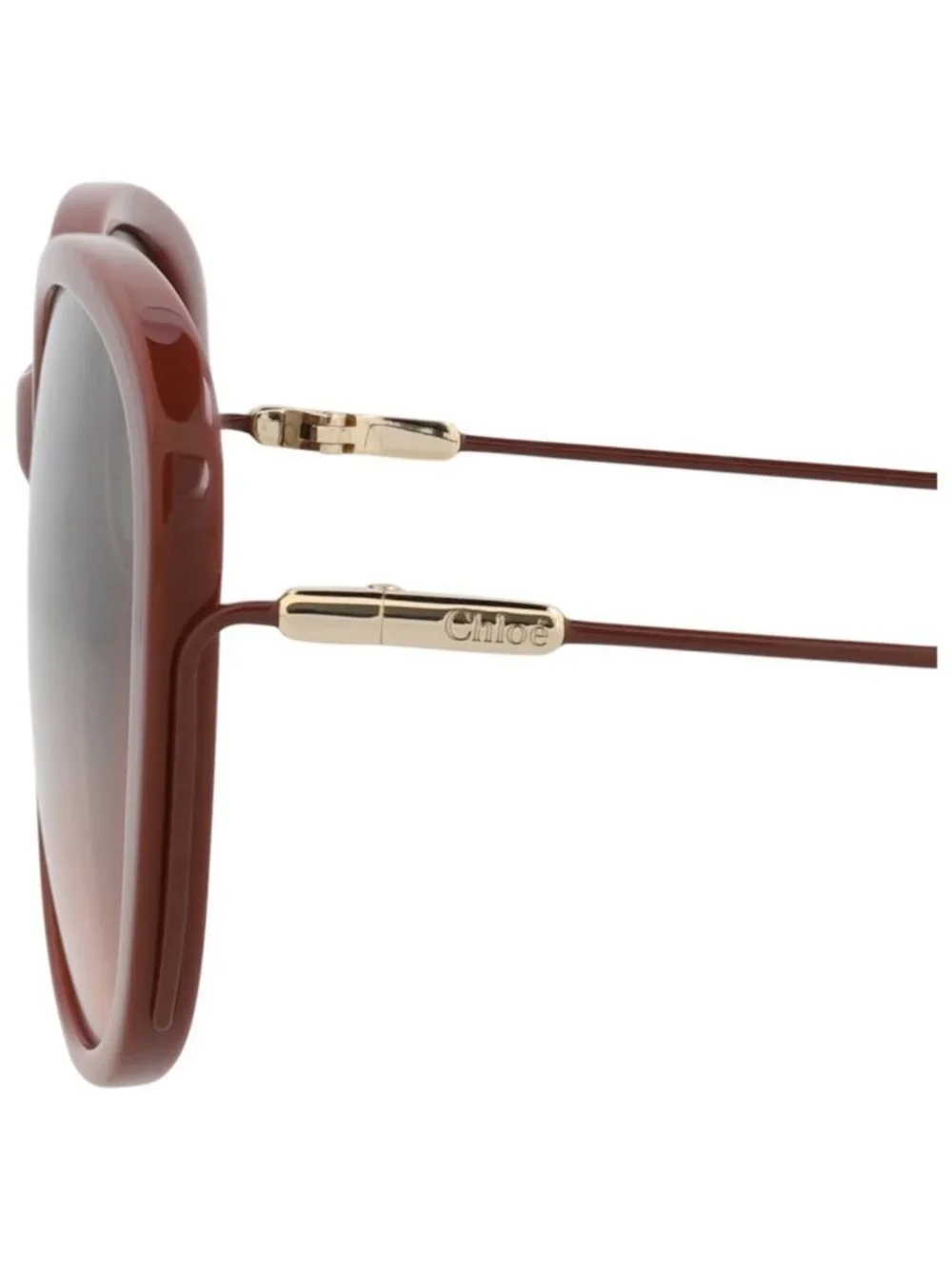 New Chloé Women's Sunglasses Round Oval Recycled Acetate Frame Brown Brown Green